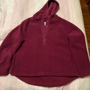 Cozy Burgundy Sherpa Hoodie